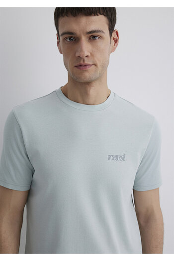 Mavi Logo Printed Green T-Shirt Slim Fit 0610360-70148