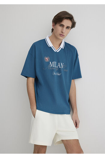 Mavi Μilan Εκτυπωμένο Τζέρσεϊ Τ-Shirt Loose Fit / Χαλαρή Εφαρμογή 0612711-70890