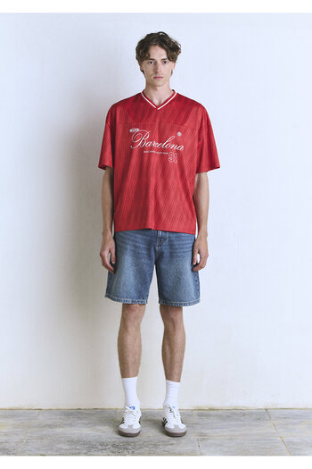 Mavi Barcelona Printed Red Jersey T-Shirt Oversize / Wide Cut 0612712-70471