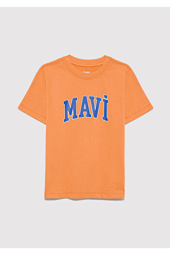 Mavi Logo Printed Orange T-Shirt Regular Fit / Regular Cut 6610030-71421