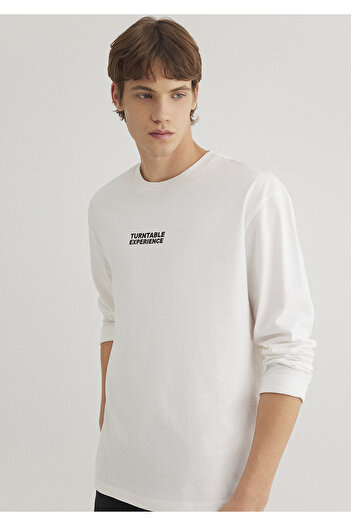 Mavi Λευκό μπλουζάκι με στάμπα στην πλάτη Loose Fit / Loose Relaxed Fit 0612410 -70057