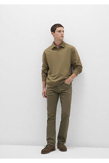 Mavi Martin Olive Green Comfort Gabardine Trousers 0037888046