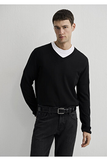 Mavi Cashmere Blended Black Sweater Slim Fit / Slim Fit 0710188 -900