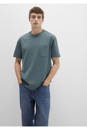 Mavi Green Basic Loose Fit T-shirt - Λεπτομέρεια τσέπης, Loose Fit 066248-71577