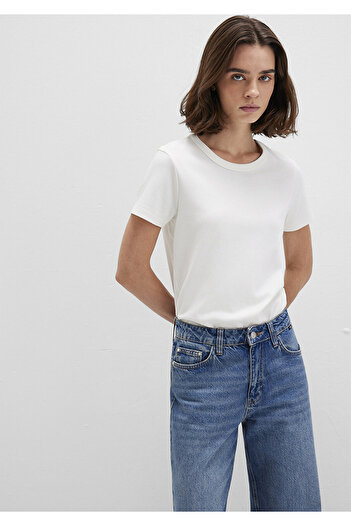 Mavi White Crew Neck Slim Fit T-shirt - 1612707 -70057