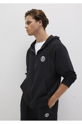 Mavi Schwarzes Sweatshirt mit Kapuze und Logo-Aufdruck von Mvjns 0s10193-900