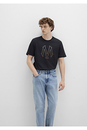 Mavi Schwarzes T-Shirt mit Logo-Print, normale Passform 0610635 -900