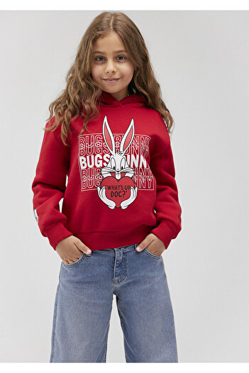 Mavi Bugs Bunny Printed Hooded Red Sweatshirt 7S10036-70471