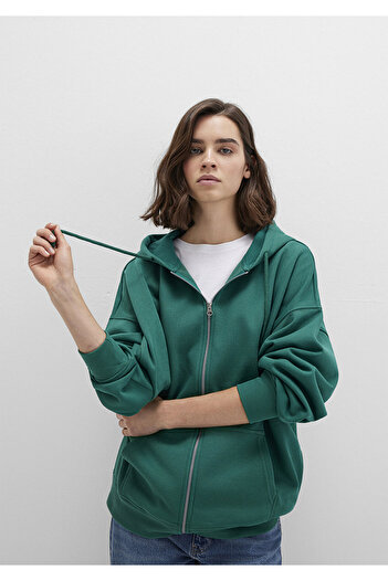 Mavi Hooded Zippered Green Sweatshirt1610221-71874