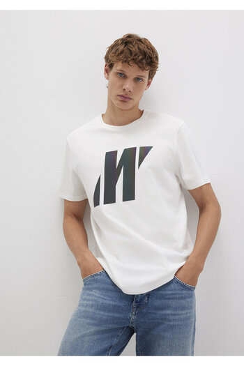 Mavi Pro Reflector Logo Printed White T-Shirt Regular Fit / Normal Cut 066255-30701