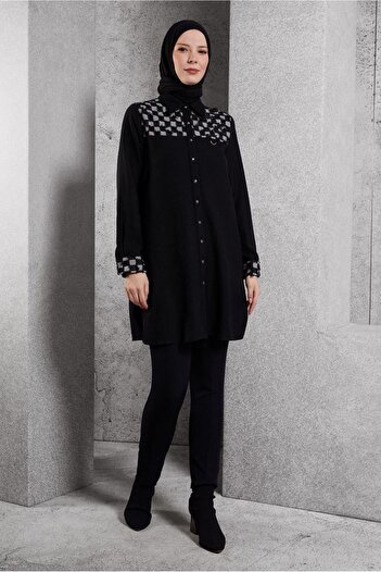Alvina 45088 Model Square Patterned Tunic