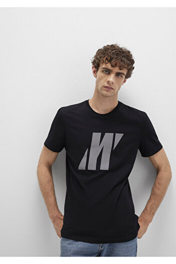 Mavi Pro Reflector Logo Printed Black T-Shirt Slim Fit / Slim Fit 066000-900