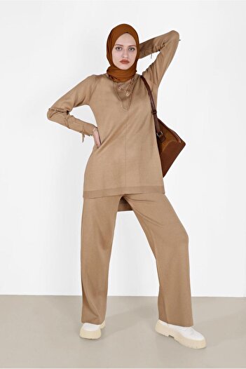 Alvina Double Pants Tricot Suit with Sleeves and Laces 42032
