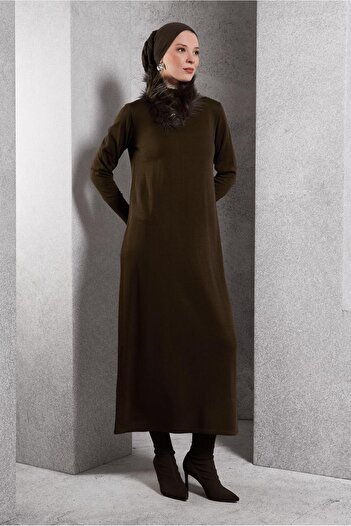 Alvina Fur Detailed Knitting Dress 44936