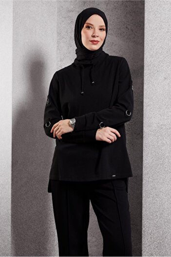 Alvina Lace-Up Neckline Tracksuit Tunic - 45209