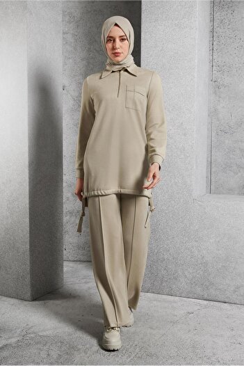 Alvina Suede Trousers Set - Model 45143