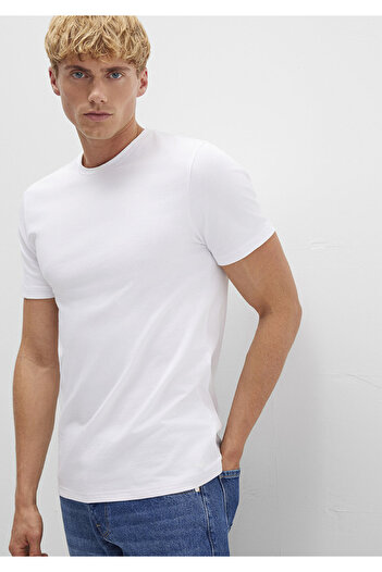 Mavi Stretch White Basic T-shirt Fitted / Bodycon Cutout 061747-620