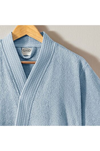 Linens Halat de baie confortabil din bambus S/M albastru