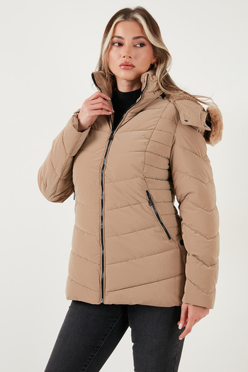 Lela Kapitoneli Slim Fit Çıkarılabilir Kapüşonlu Mont MONT 497MARA