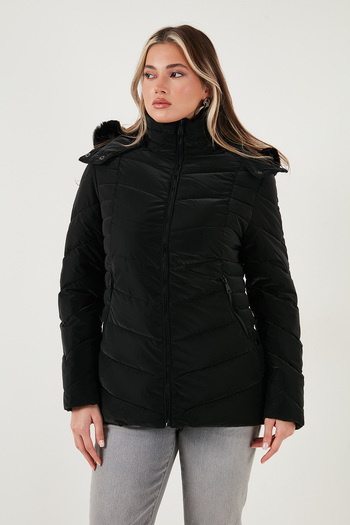 Lela Kapitoneli Slim Fit Çıkarılabilir Kapüşonlu Mont MONT 497MARA