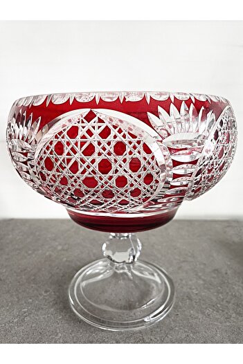 DECOSTYLE Hasır Kırmızı Ayaklı Meyvelik  Kase 3000  cc