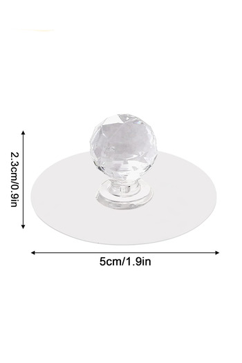 Ganjem Furniture Drawer Handle 2 Pieces Crystal Look Door Window Handle Non-Marking Adhesive Handle