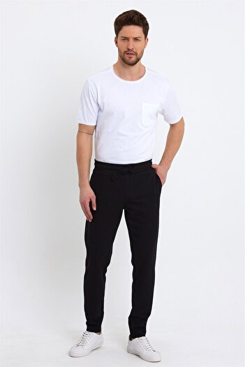 VENA Jack Slim Fit Βαμβακερό Φούτερ - ΜΑΥΡΟ