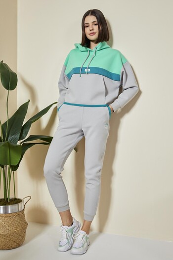 TOMMY LIFE Γυναικεία αθλητική φόρμα Stone Hooded Cotton Color Block - 95327