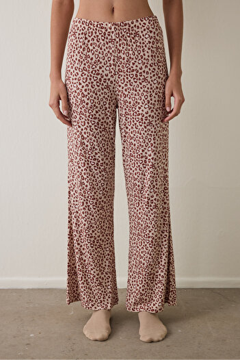 Penti Beige Dreaming Leopard Patterned Pajama Bottoms