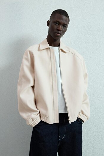 Bershka Synthetic wool trucker jacket
