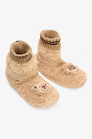 Penti Beige I Am Star Embroidered Home Shoes