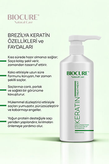 Biocure Permanent Hair Straightening Brazilian Keratin Hair Treatment Set Salt Free Purifying Shampoo Brazilian Blowout