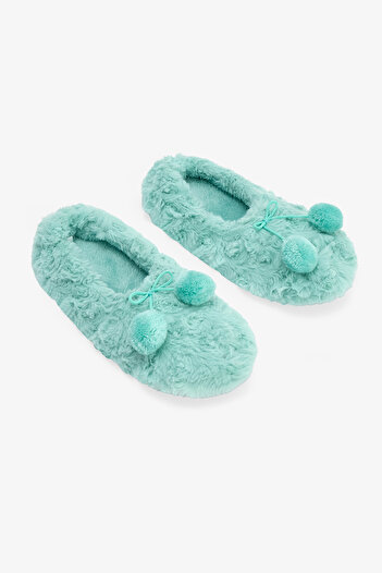 Penti Light Green Cozy Pompom Home Shoes