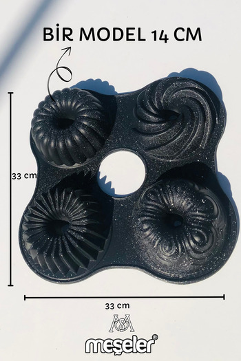 MEŞELER Galaxy 4-Piece Casting Granite Cake Mold
