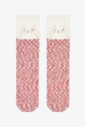 Penti Off-White Sleepy Bunny Rabbit Embroidered Booties Socks
