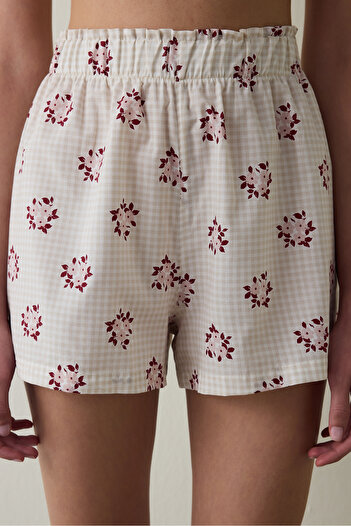 Penti Stone Color Freya Floral Shorts Pajama Bottoms