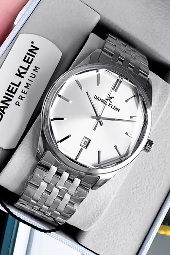 Daniel Klein Men's Silver Color Steel Watchband - 3 Atm Waterproof, Gift Bracelet Dke2106C6