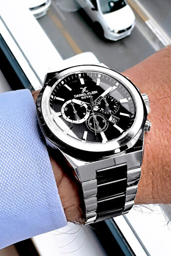 Daniel Klein Original Stainless Steel Band Men's Wristwatch Waterproof Silver Color - Gift Bracelet Dke2004C7
