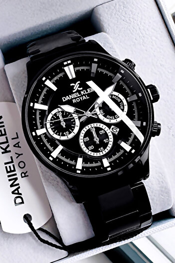 Daniel Klein Royal Original Men's Wristwatch Waterproof Black Color Steel Band Gift Bracelet Dke2001C6