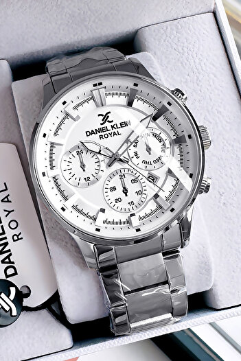 Daniel Klein Original Stainless Steel Cord Men Wristwatch Waterproof Silver Color Gift Bracelet Dke2142C5