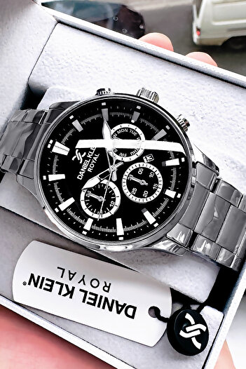 Daniel Klein Men's Wristwatch - 3 Atm Waterproof, Silver Color, Steel Band Gift Bracelet Dke2004C1