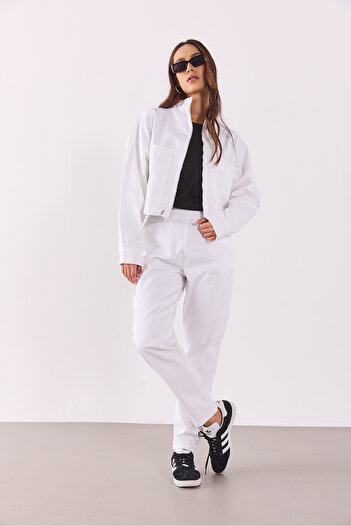 VENA Marla Colorful Oversize Wide Cut Jean Jacket - White