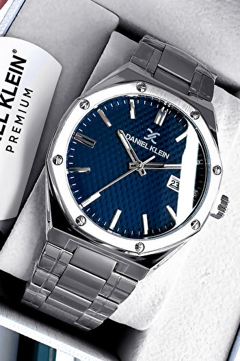 Daniel Klein Men's Wristwatch 3 Atm Waterproof Silver Color Steel Cord + Bracelet DKE2056C4