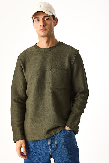 VENA Φούτερ με λαιμόκοψη Oversize-Χακί