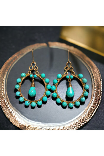 Birtakı'm Şeyler Authentic Copper Wire Wrap Handmade Earrings