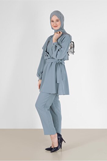 Alvina ASYMMETRIC CUT DOUBLE PANT WITH BELLY WAISTSET 42310