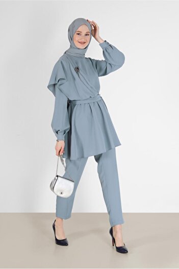 Alvina ASYMMETRIC CUT DOUBLE PANT WITH BELLY WAISTSET 42310