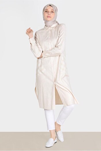Alvina LINEN LOOK BUTTONED TUNIC 42779