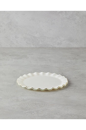 English Home Lustre Glass Cake Plate 20 cm Cream-Gold