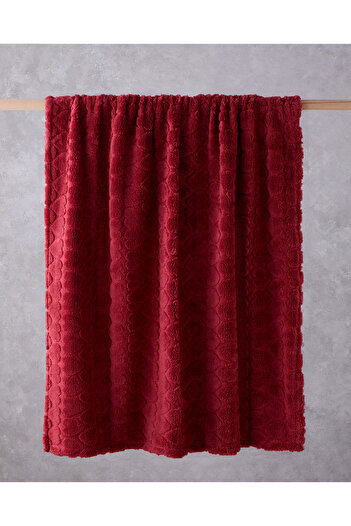English Home Romantic Hearts Jacquard Wellsoft Tv Blanket 120X160 cm Dark Red